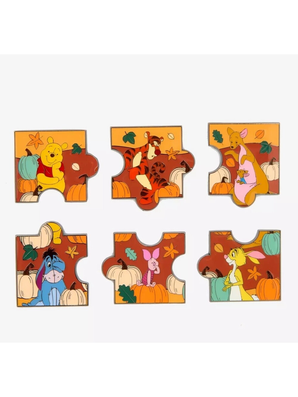 Loungefly Disney Winnie the Pooh Autumn Puzzle Blind Box Enamel Pin Full set